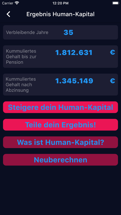 Human-Kapital-Rechner screenshot 2