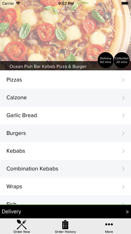 Ocean Fish Bar Kebab Pizza