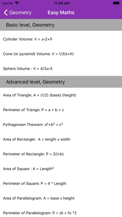 Easy Maths Formulas screenshot-4