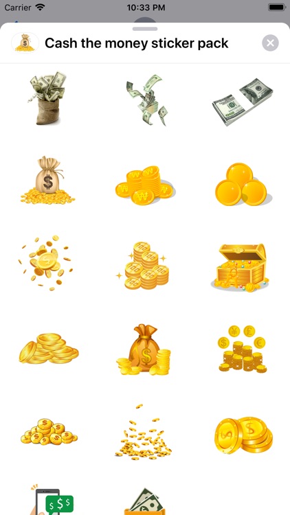 Cash the money sticker pack