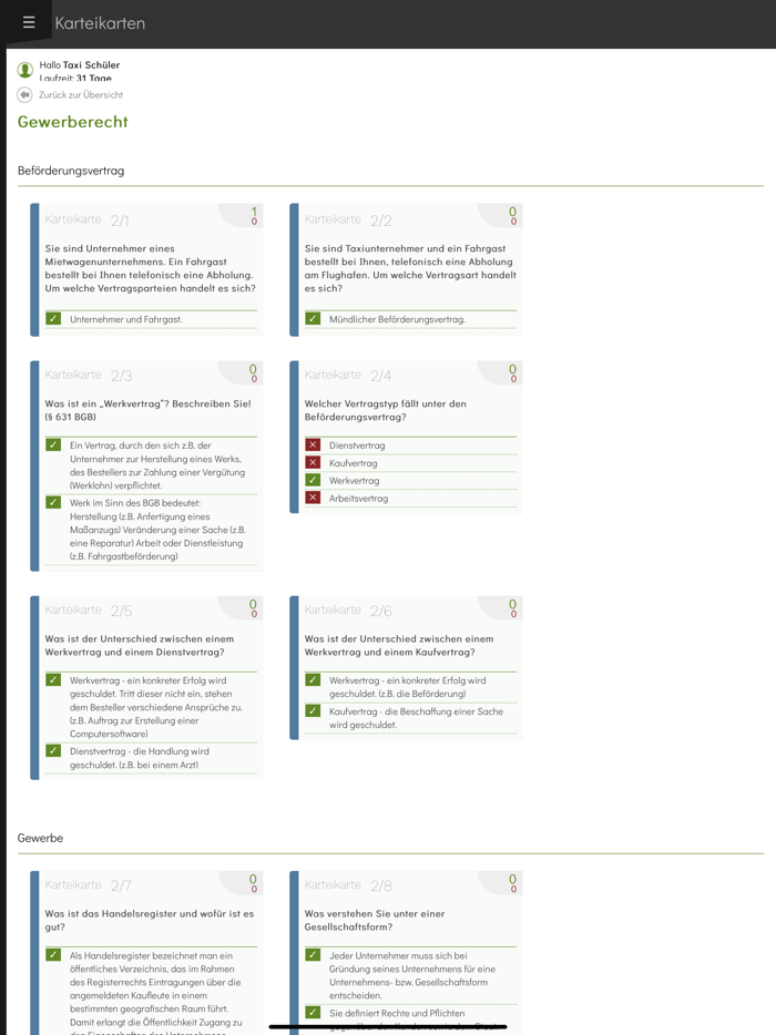 Unternehmer - Taxi-Prüfung