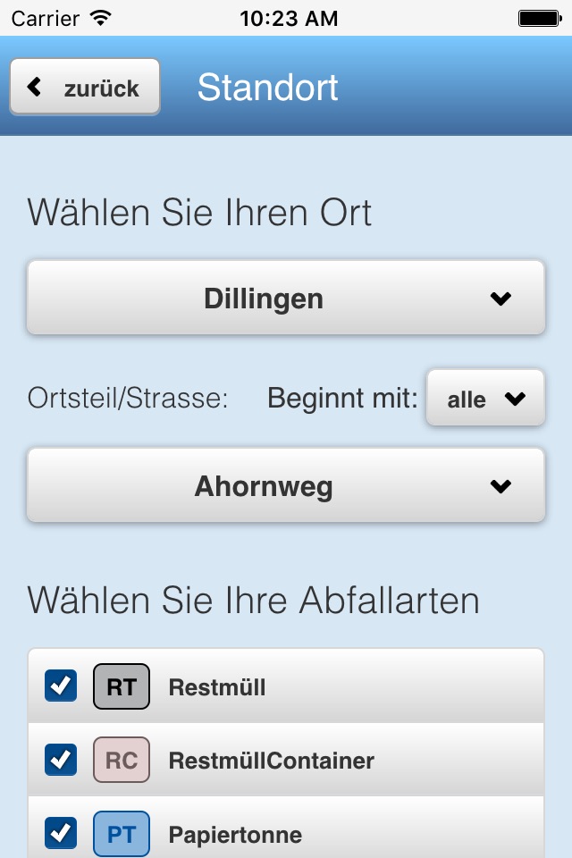 AWV-Nordschwaben Abfall-App screenshot 2