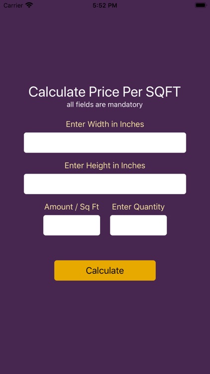 Sqft Price Calc