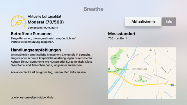 ‎Breathe - Luftqualitätsmonitor Screenshot