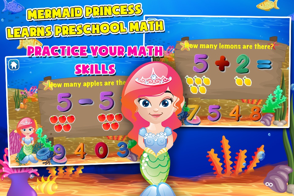 Mermaid Princess Math for Kids screenshot 3