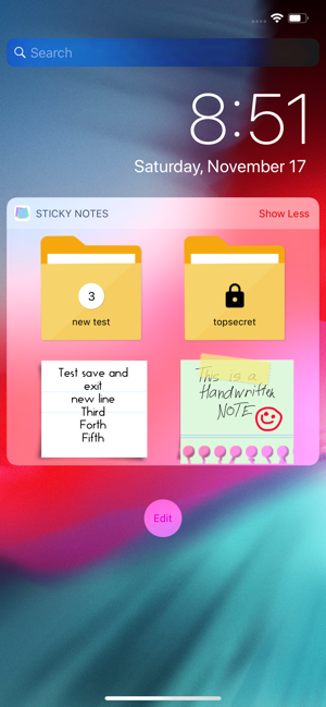 sticky notes widget