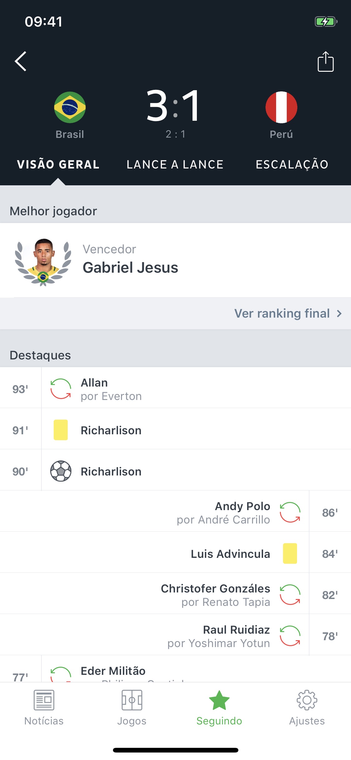 Screenshot do app Onefootball - Notícias Futebol