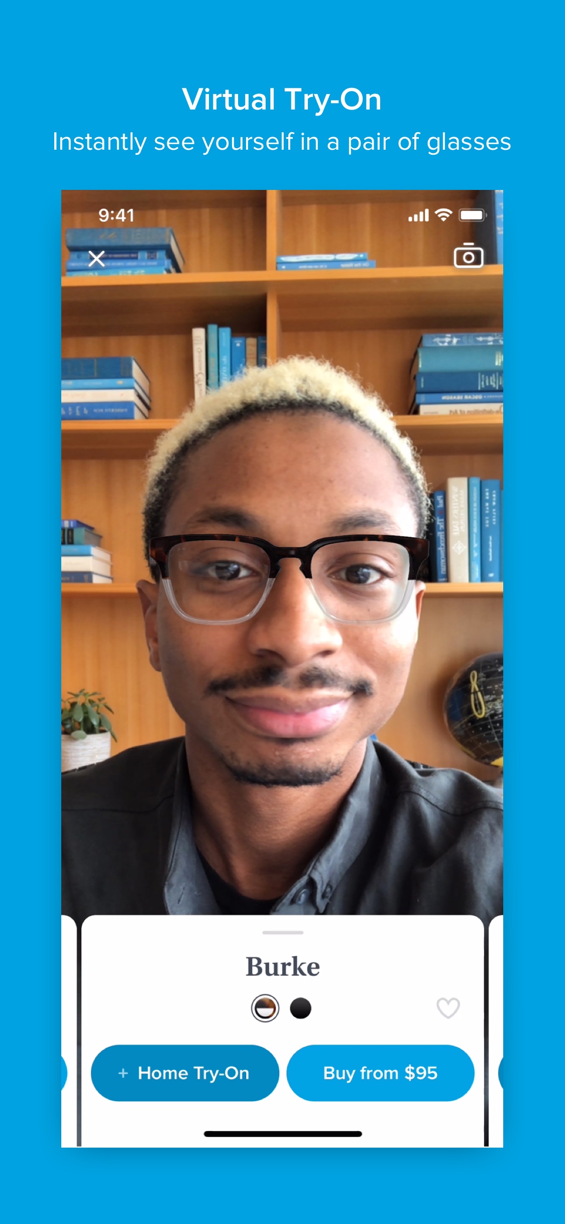 Screenshot do app Glasses by Warby Parker