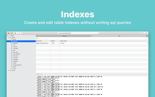 dbHarbor: SQLite app screenshot