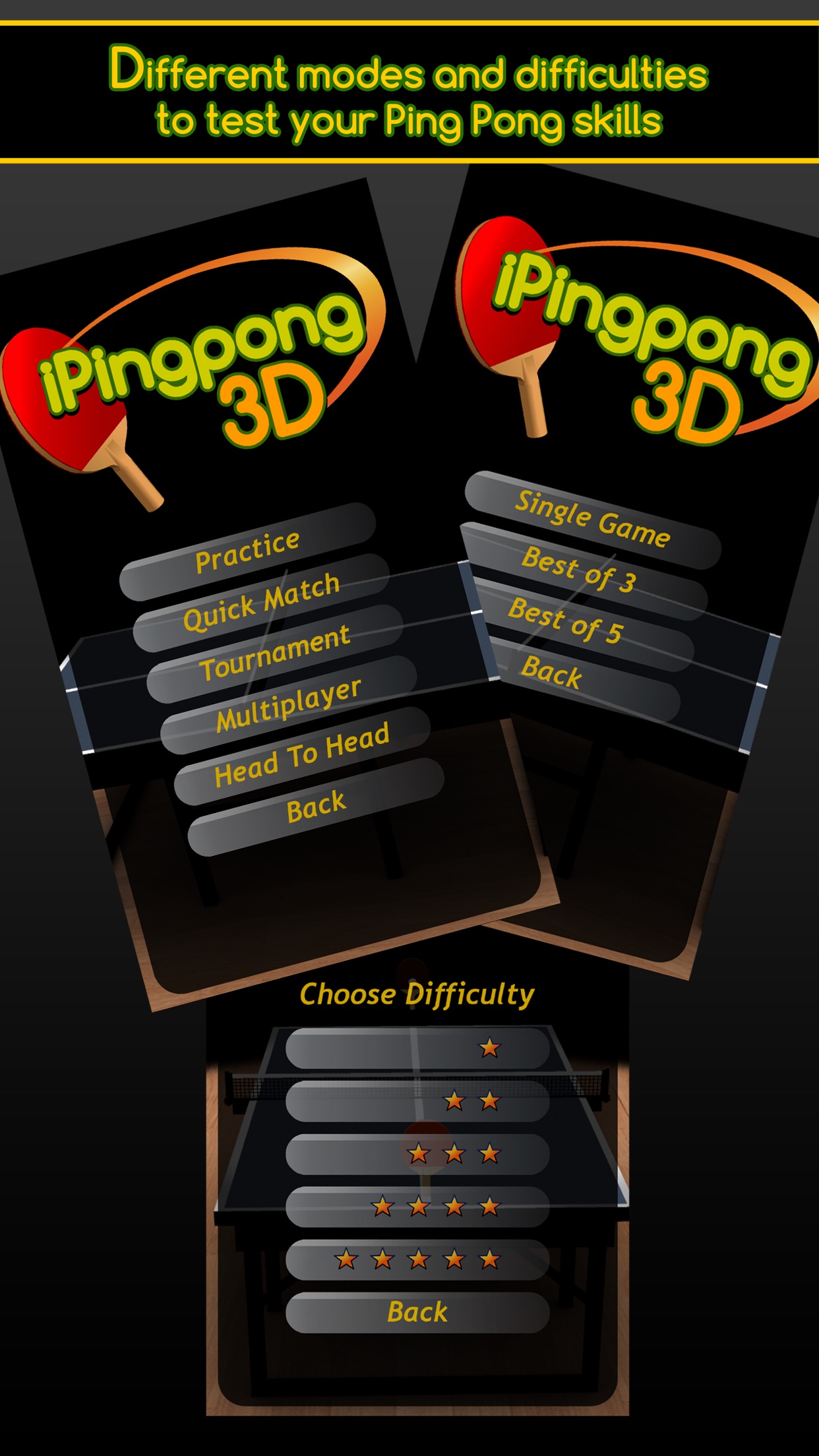 Screenshot do app iPingpong 3D