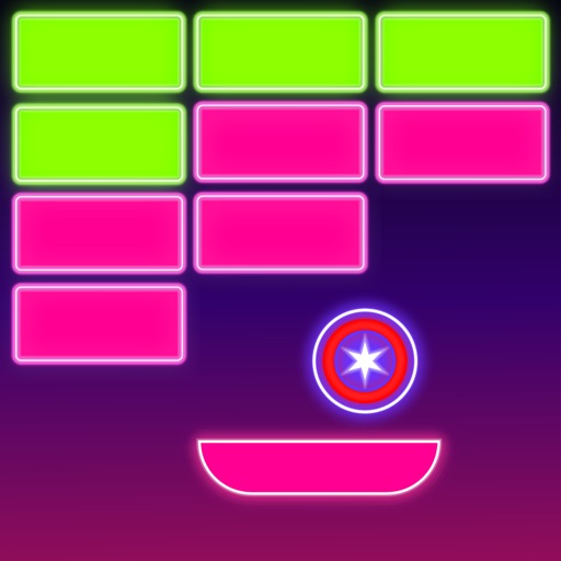 Neon brick breaker PRO