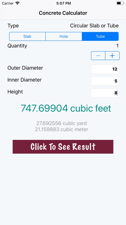 Simple Concrete Calc