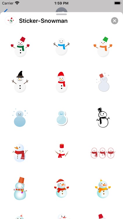 Cute sticker snowman