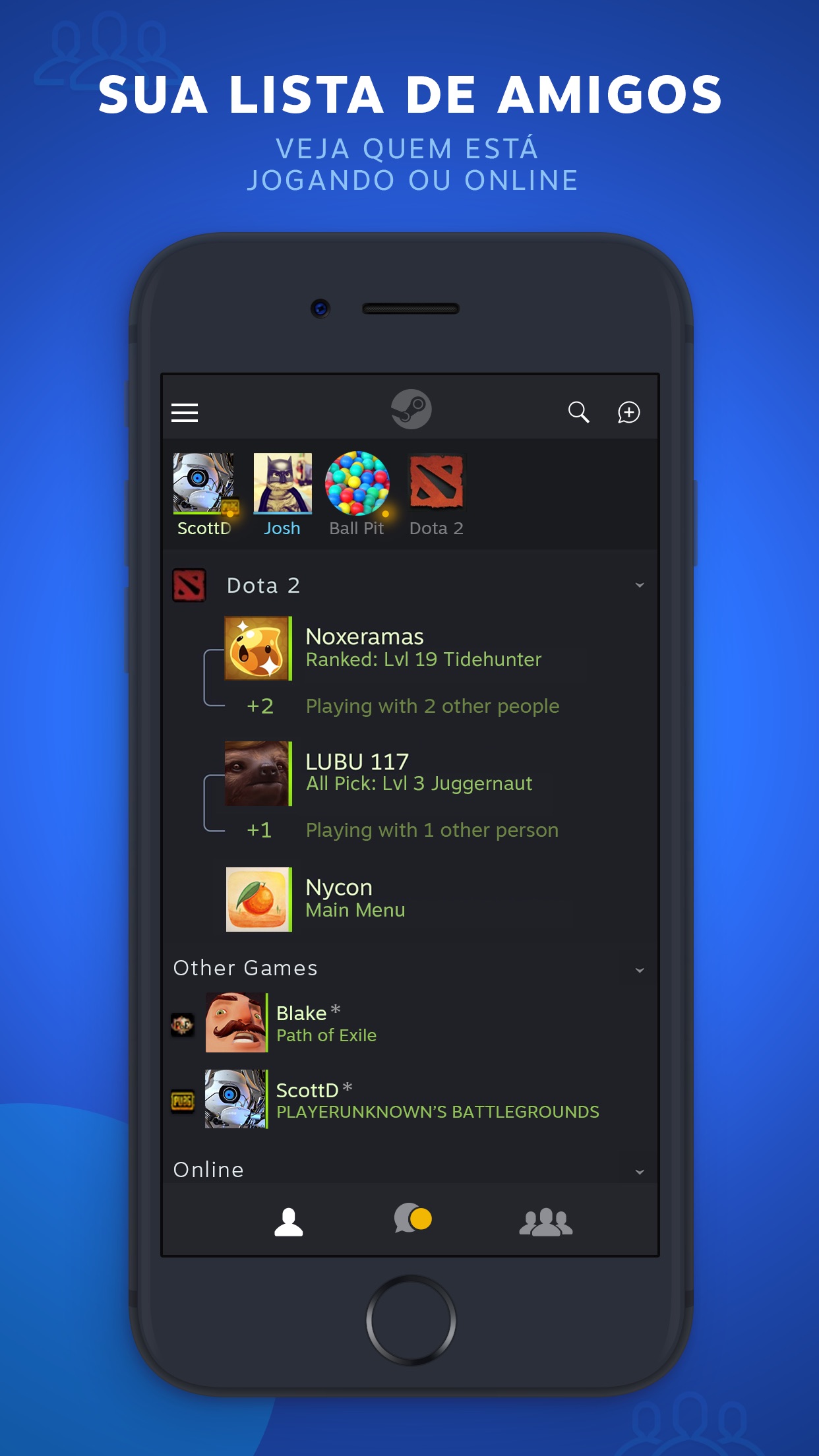 Screenshot do app Steam Chat