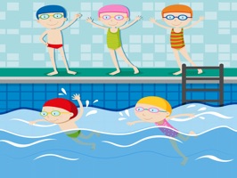 The SwimmingPoolVB is a small sticker, which are show the 40 Swimming Pool VB sticker in cartoon