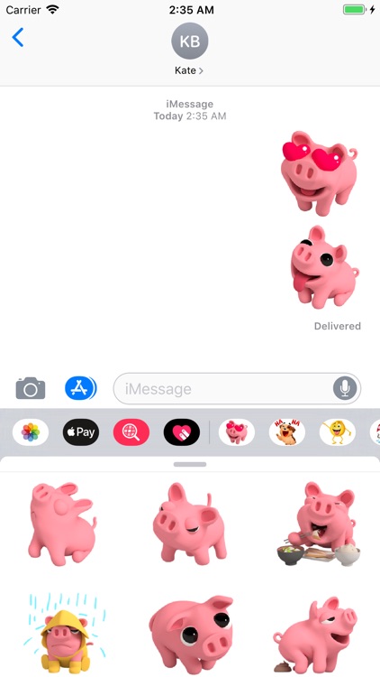 Rosa Pig is in Love Stickers