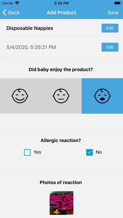 Baby Product & Allergy Tracker