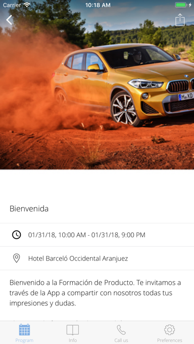 Agenda Formación BMW screenshot 2