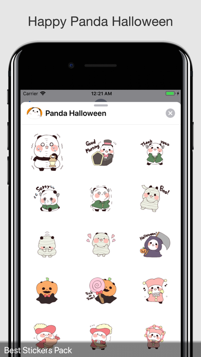 Panda Halloween Stickers screenshot 2