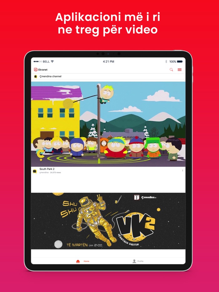 Ekranet platforma per video