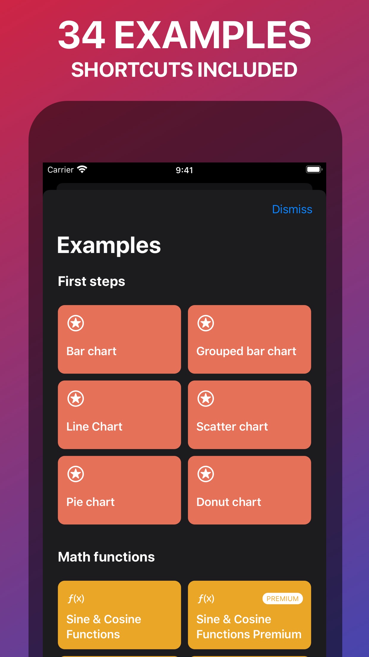 Screenshot do app Charty for Shortcuts