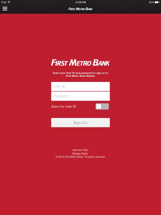 First Metro Bank for iPad