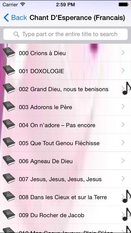 Chants D'Esperance - Tunes