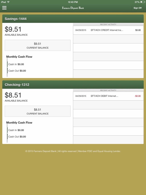 FDB Mobile Banking for iPad
