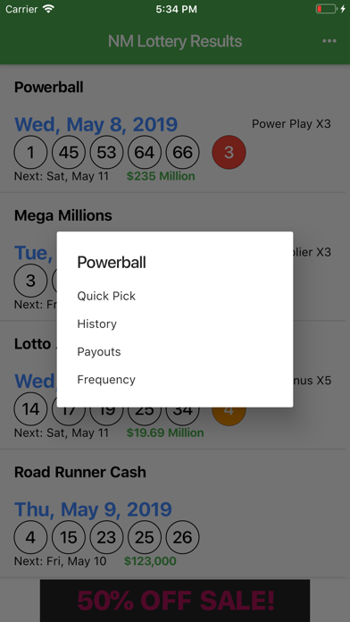 NM Lottery Results screenshot 2
