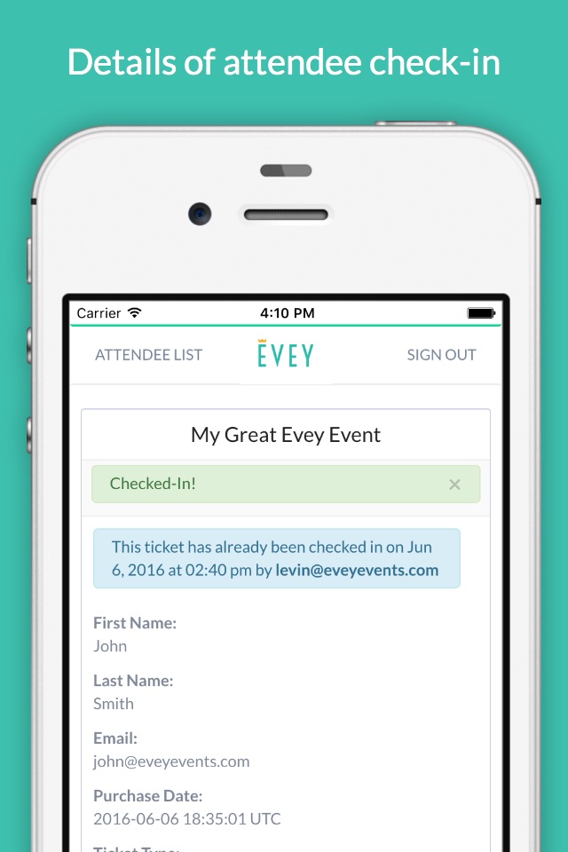 Evey Events - Check-In Manager screenshot 2