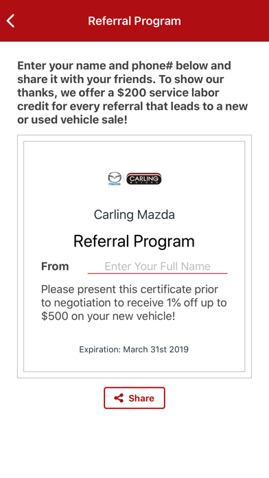 Carling Mazda screenshot 2