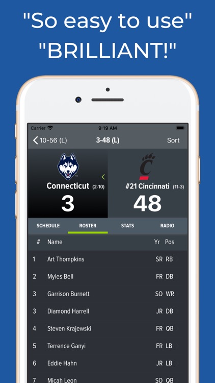 Connecticut Football Schedules