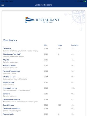 Restaurant SNG Menu - náhled