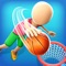 Draw line to pass the basketball to the respective player until the ball reaches the last player to dunk in the basket 