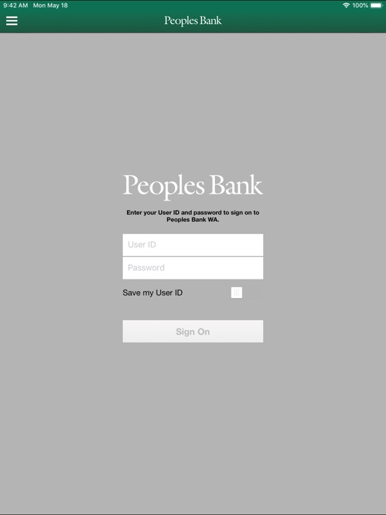 Peoples Bank (WA) for iPad