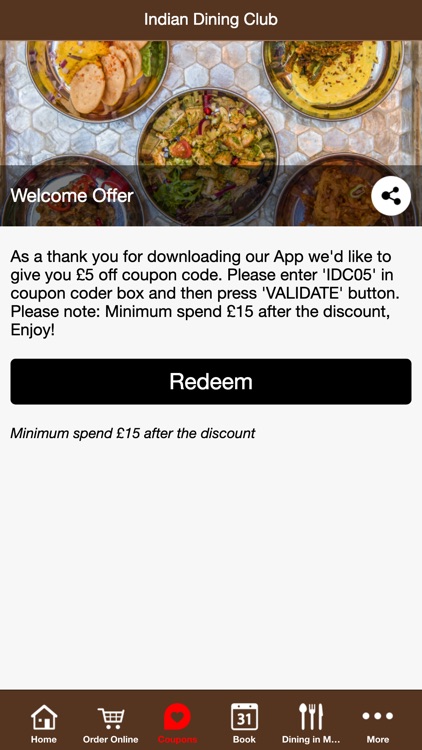 Indian Dining Club App