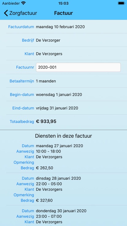 Zorgfactuur screenshot-5