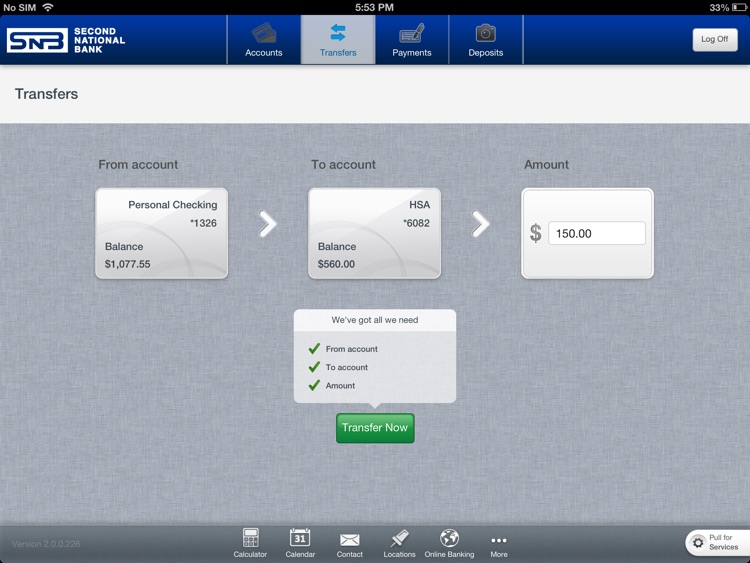 Second National Bank for iPad