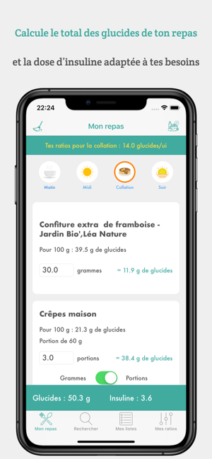 GlyceMeal - Calcul de glucides