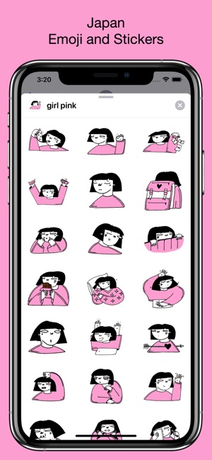 Japan girl in Pink - stickers(圖1)-速報App
