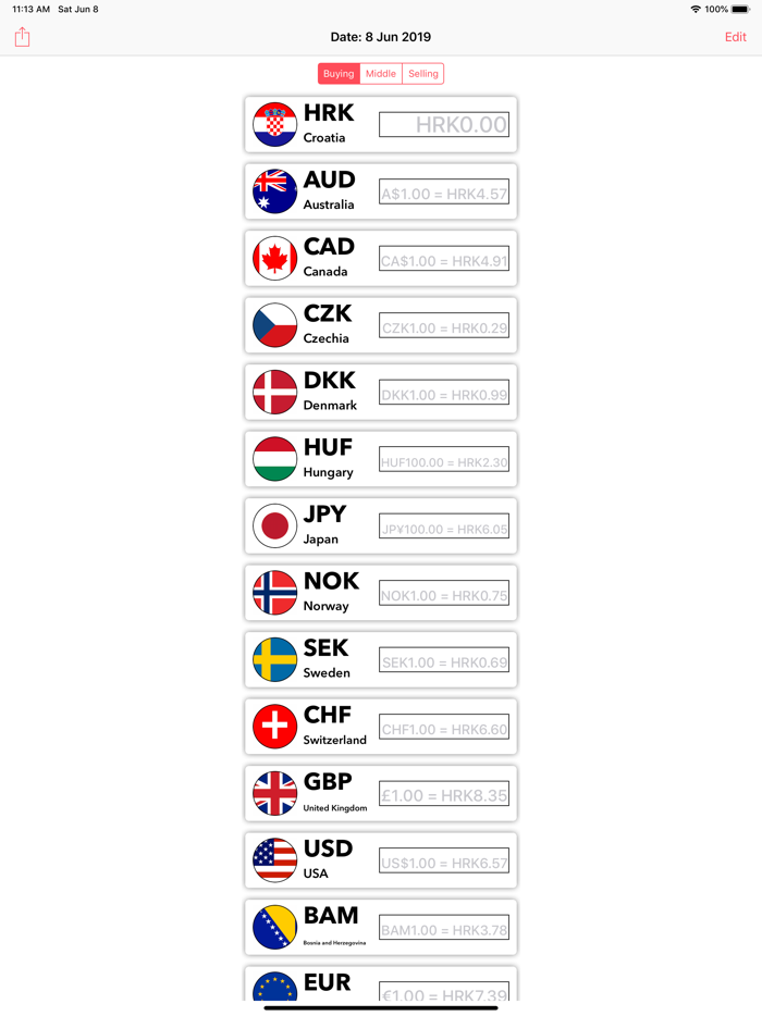 Croatian Exchange Rates