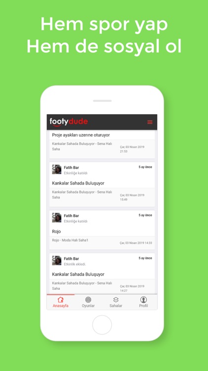 FootyDude - Oyun Organizatörü