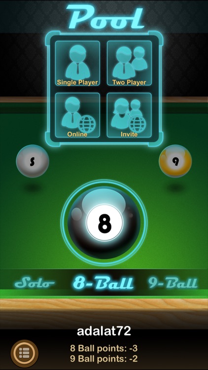 Pool - 8 Ball, 9 Ball & Solo
