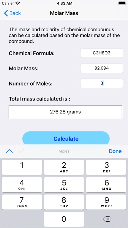 Calculate Molar Mass screenshot-4