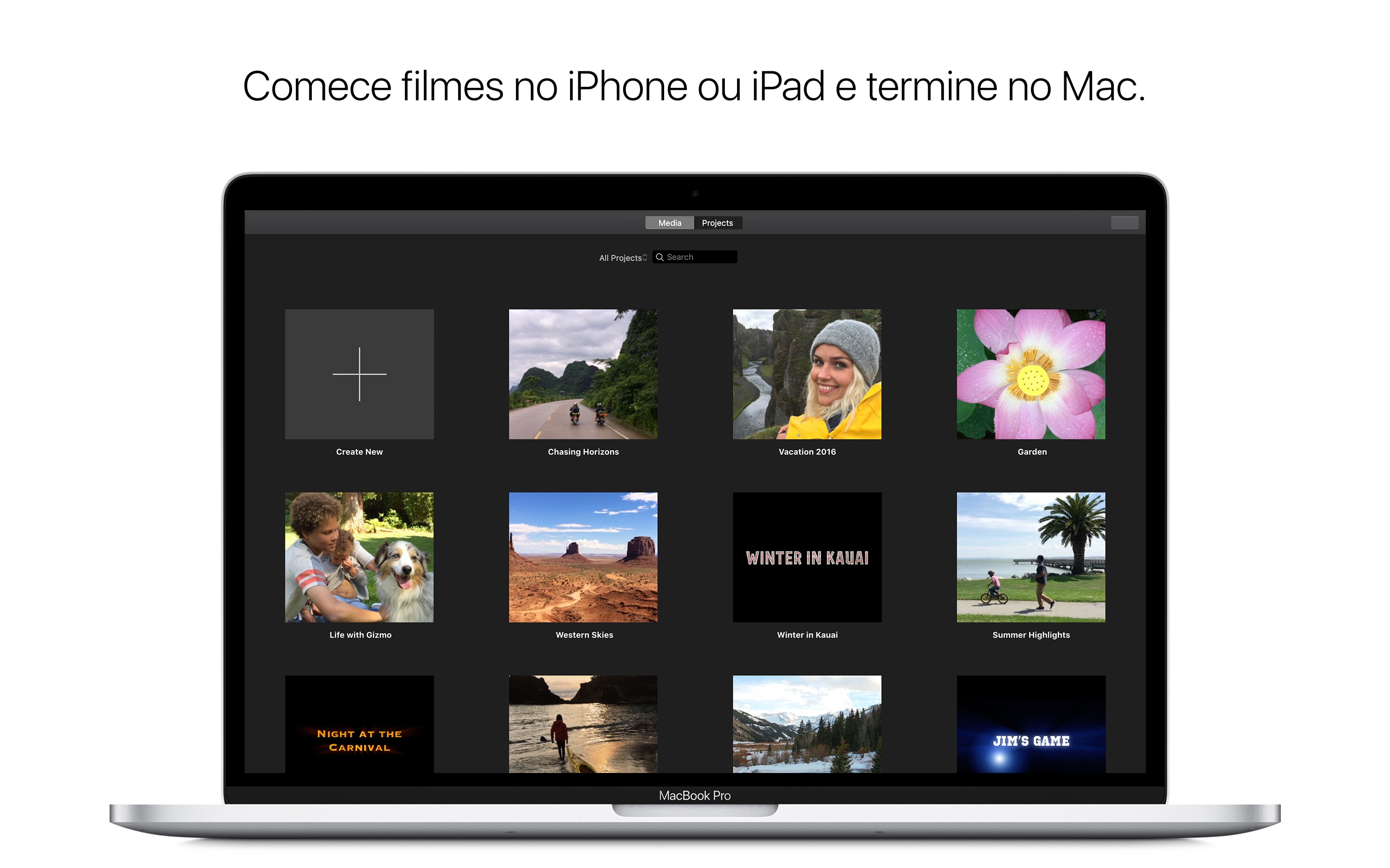 Screenshot do app iMovie