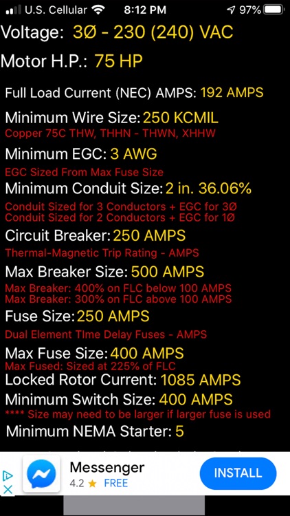 Motor Wire Sizing screenshot-3