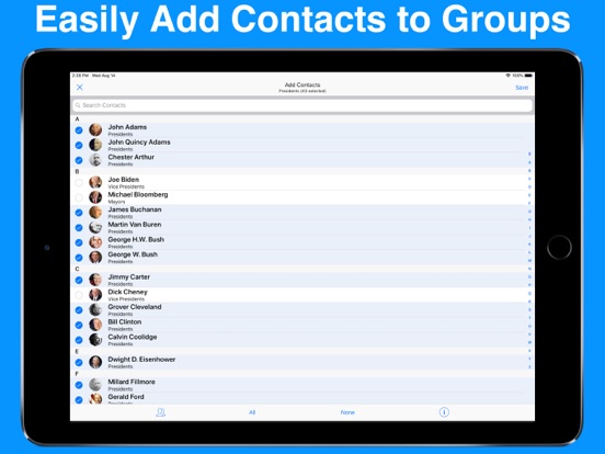 A2Z Contacts - Contact Manager, Edit Groups, Send Group Emails & Text Messages screenshot
