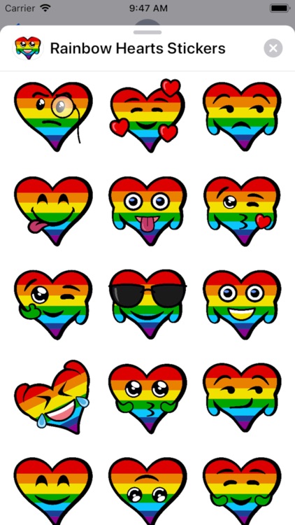 Rainbow Hearts stickers