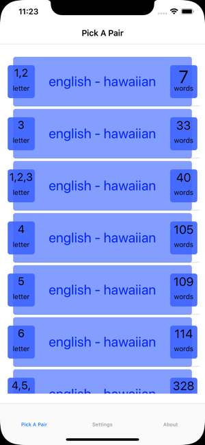 PickAPair Hawaiian - English