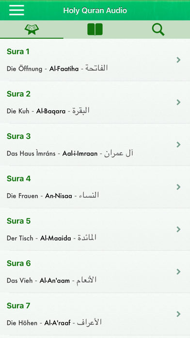 How to cancel & delete Quran Audio mp3 in Arabic, German and Phonetic Transcription - Koran Audio MP3 in Arabisch, Deutsch, Transliteration from iphone & ipad 1